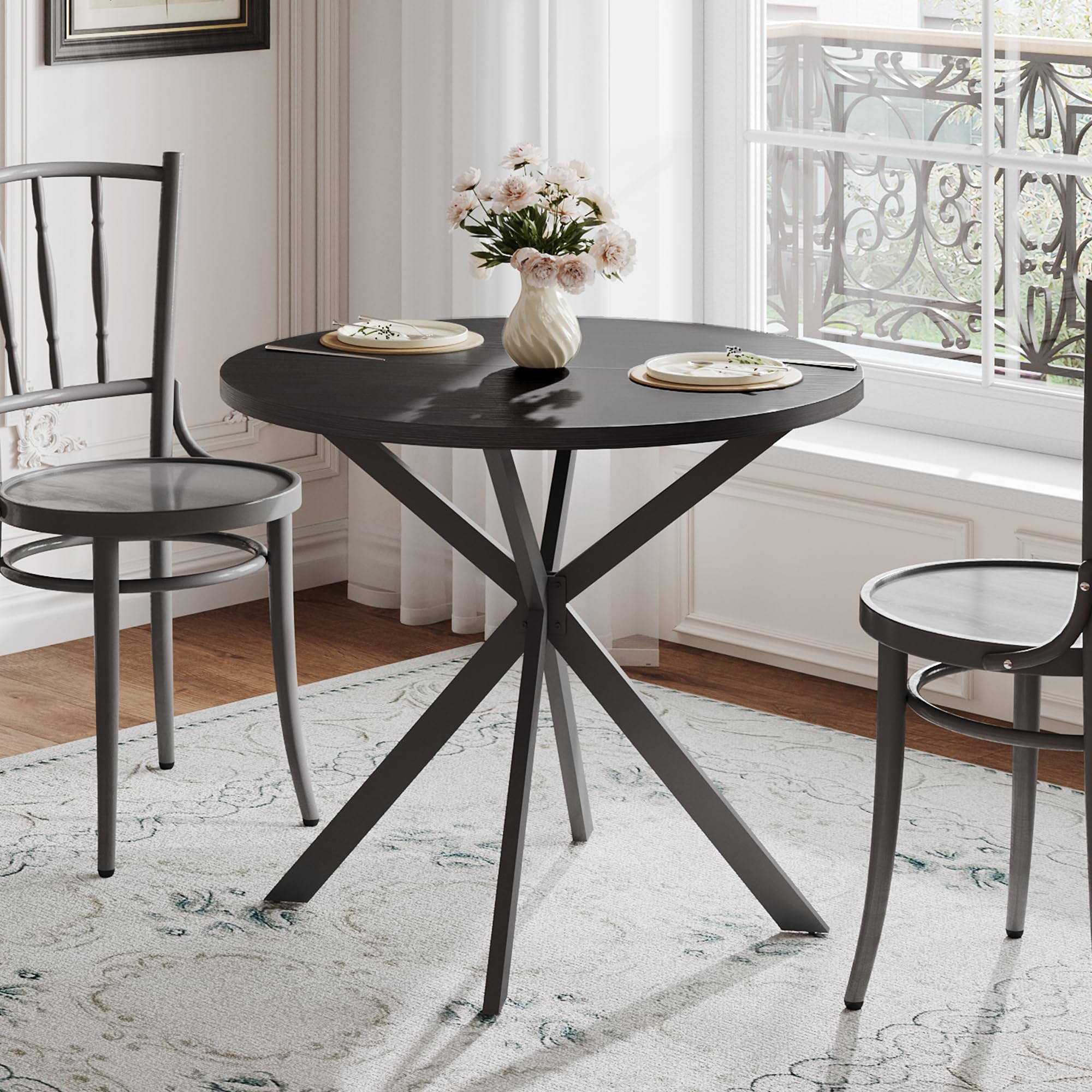 Amazon.com - ChooChoo Round Dining Table for 2, Farmhouse Wood